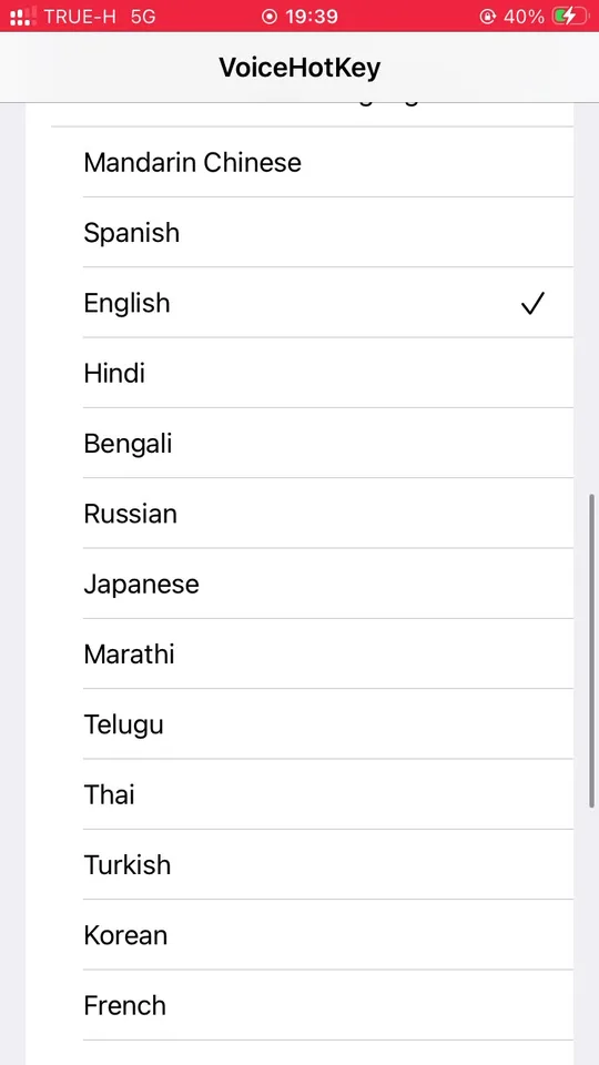 Pemilih bahasa Voice to Text